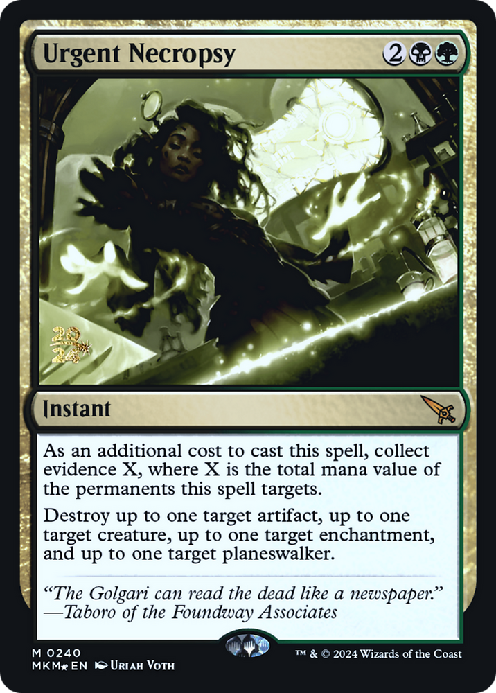 Urgent Necropsy [Murders at Karlov Manor Prerelease Promos] Magic: The Gathering