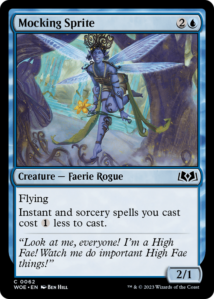 Mocking Sprite [Wilds of Eldraine] Magic: The Gathering