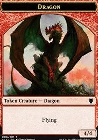 Dragon (006) // Gold Double-Sided Token [Commander 2017 Tokens] Magic: The Gathering