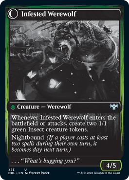 Infestation Expert // Infested Werewolf [Innistrad: Double Feature] Magic: The Gathering