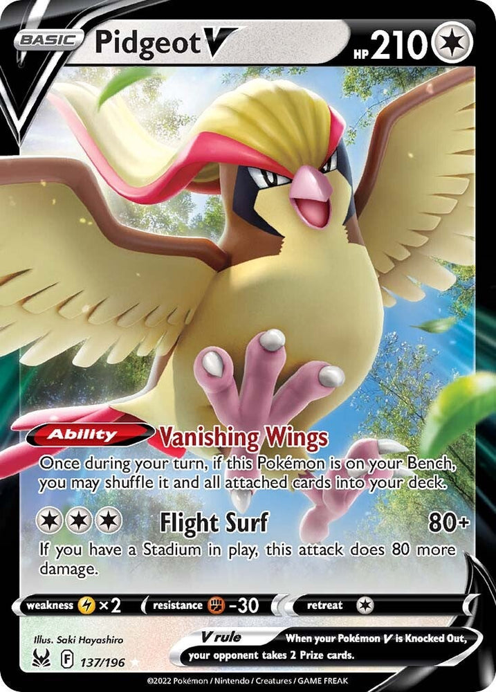 Pidgeot V (137/196) [Sword & Shield: Lost Origin] - Pokemon Cards For Your TCG Needs!