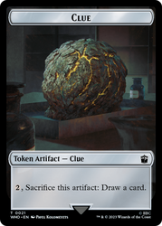 Copy // Clue (0021) Double-Sided Token [Doctor Who Tokens] Magic: The Gathering