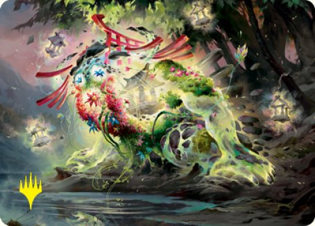 Go-Shintai of Life's Origin Art Card (Gold-Stamped Signature) [Kamigawa: Neon Dynasty Art Series] Magic: The Gathering