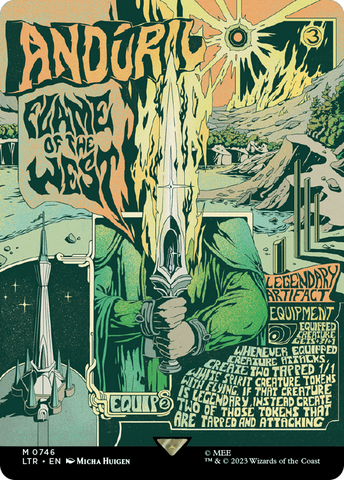 Anduril, Flame of the West (Borderless Poster) [The Lord of the Rings: Tales of Middle-Earth] Magic: The Gathering