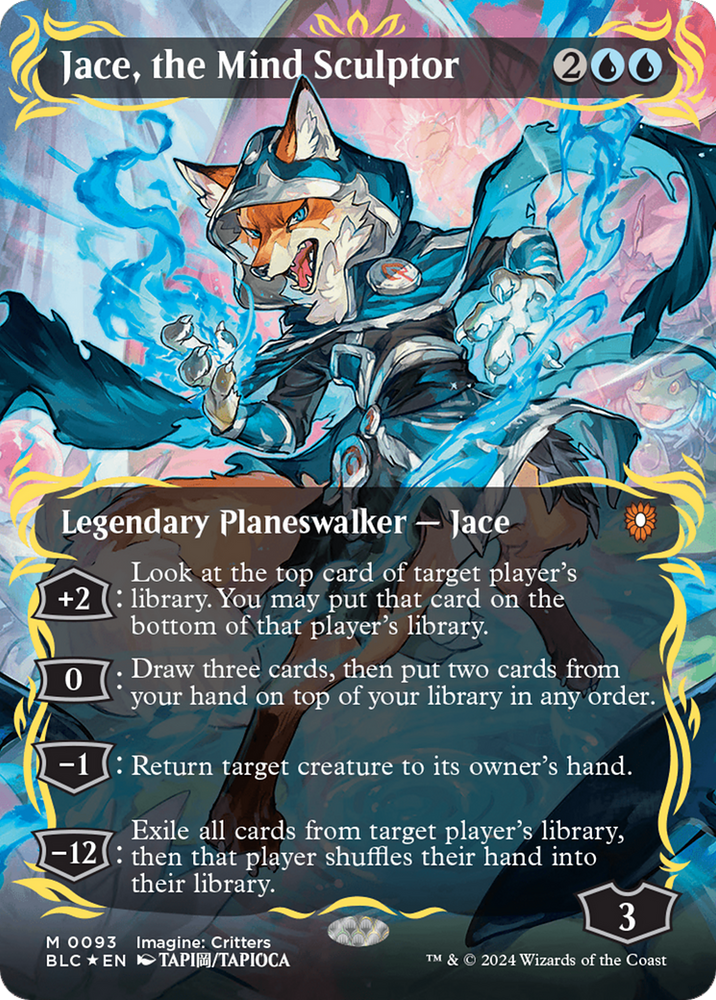 Jace, the Mind Sculptor (Borderless) (Raised Foil) [Bloomburrow Commander] Magic: The Gathering