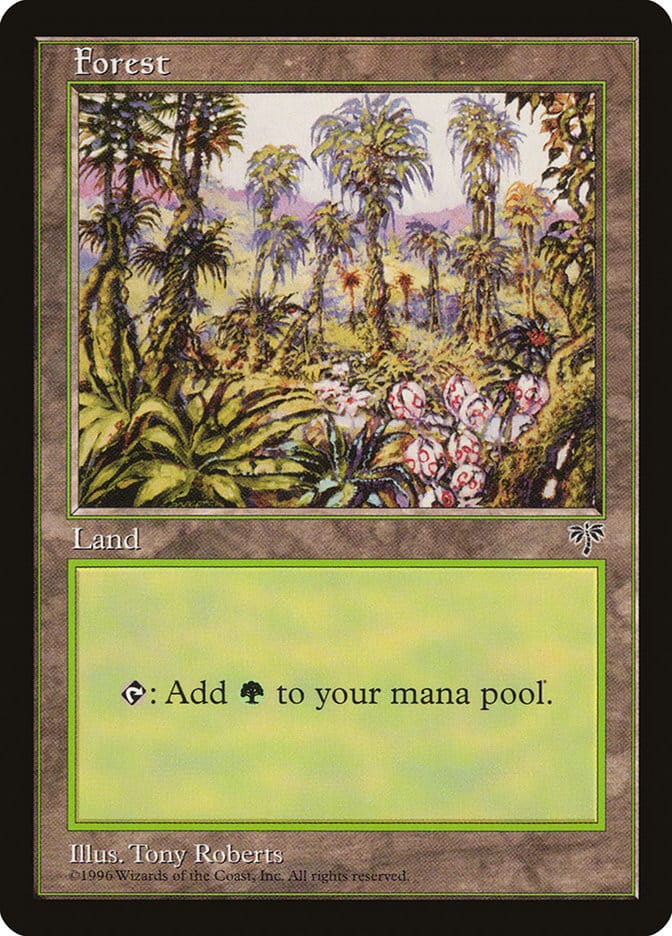 Forest (Flowers Not Opened Bottom Right) [Mirage] Magic: The Gathering