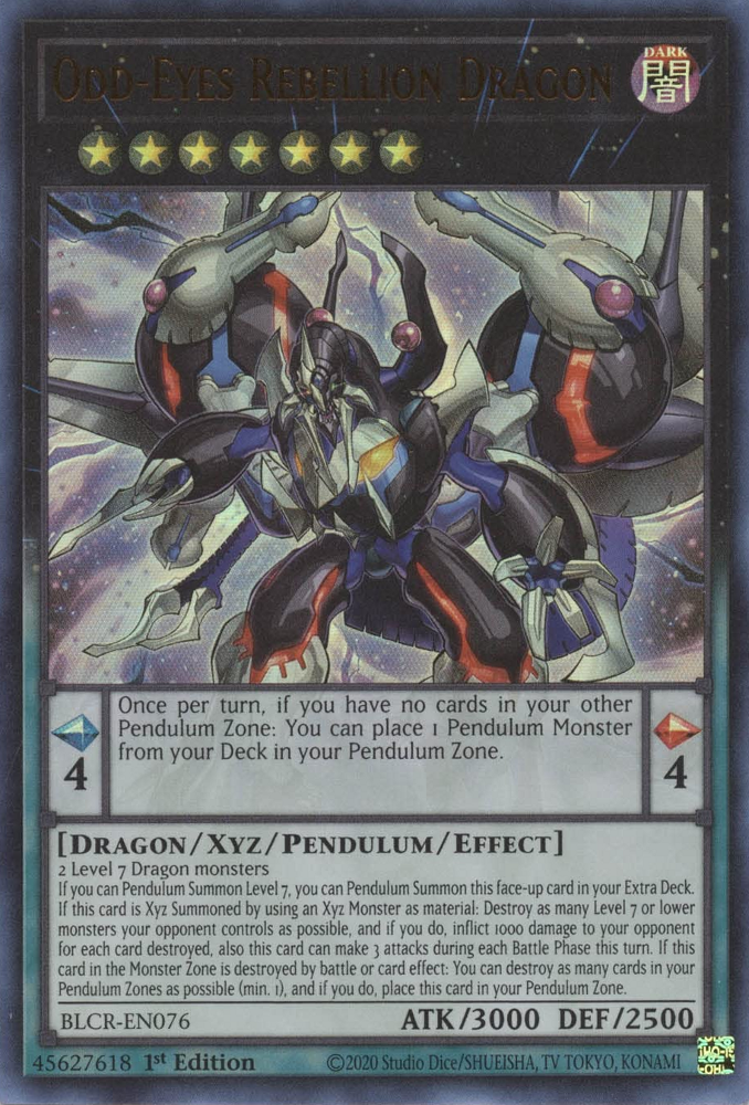 Odd-Eyes Rebellion Dragon [BLCR-EN076] Ultra Rare - Yugioh Cards For Your TCG Needs!