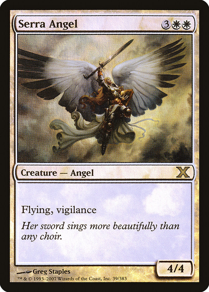Serra Angel (Premium Foil) [Tenth Edition] Magic: The Gathering
