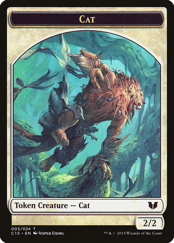 Spirit (023) // Cat Double-Sided Token [Commander 2015 Tokens] Magic: The Gathering