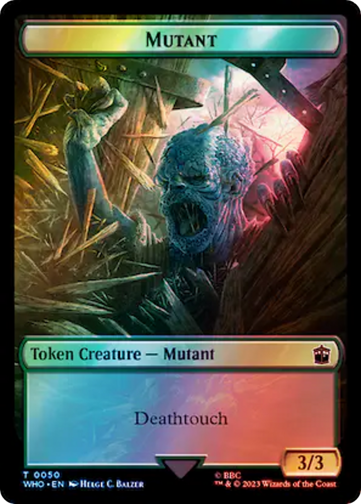 Human (0038) // Mutant Double-Sided Token (Surge Foil) [Doctor Who Tokens] Magic: The Gathering