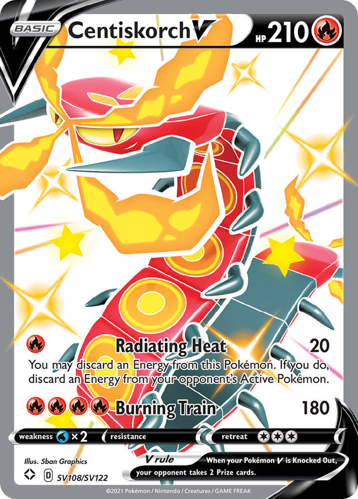 Centiskorch V (SV108/SV122) [Sword & Shield: Shining Fates] - Pokemon Cards For Your TCG Needs! Pokémon