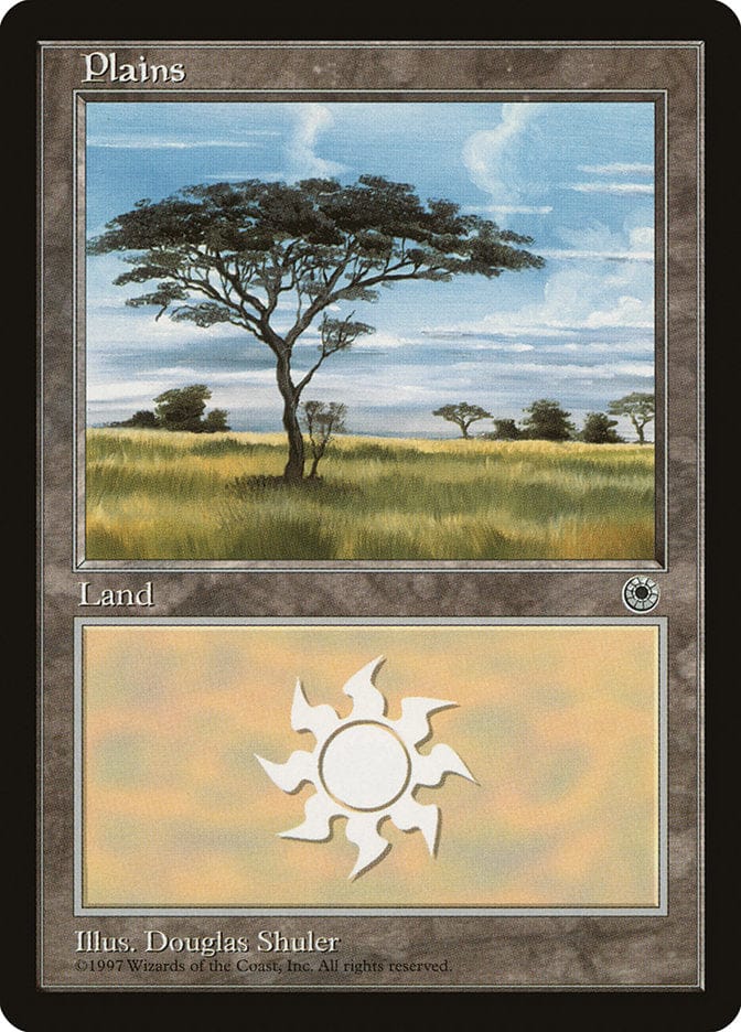 Plains (No Flowers / Closest Tree on Left) [Portal] Magic: The Gathering