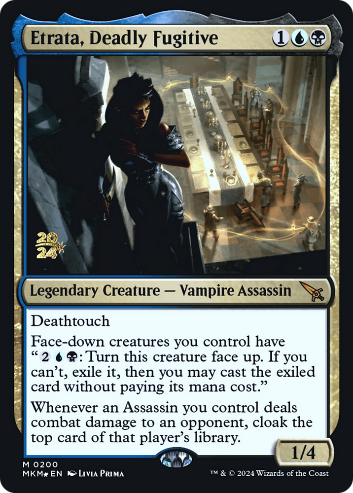 Etrata, Deadly Fugitive [Murders at Karlov Manor Prerelease Promos] Magic: The Gathering