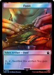 Alien // Food (0059) Double-Sided Token (Surge Foil) [Doctor Who Tokens] Magic: The Gathering