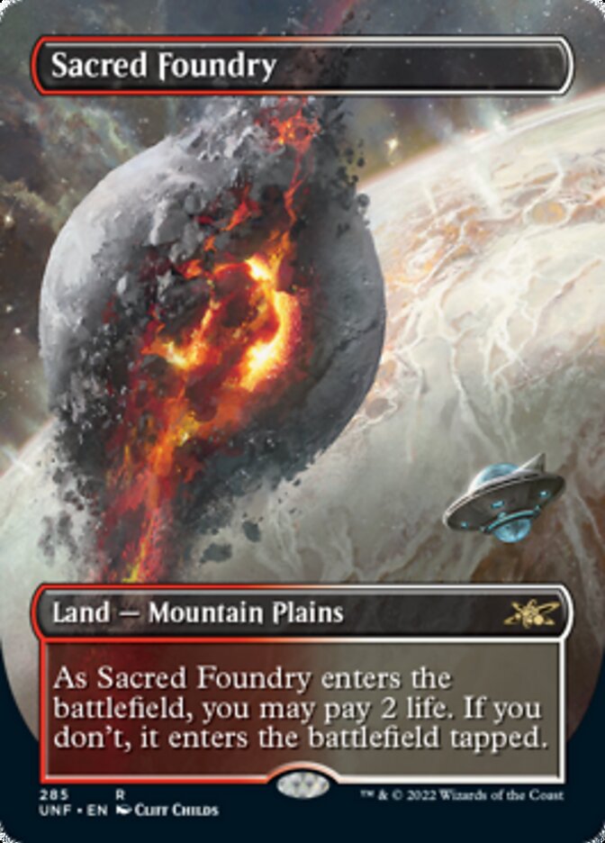 Sacred Foundry (Borderless) [Unfinity] Magic: The Gathering