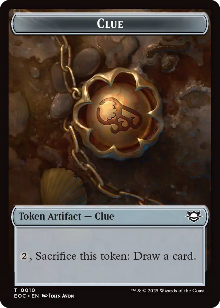 Copy // Clue Double-Sided Token [Edge of Eternities Commander Tokens] Magic: The Gathering