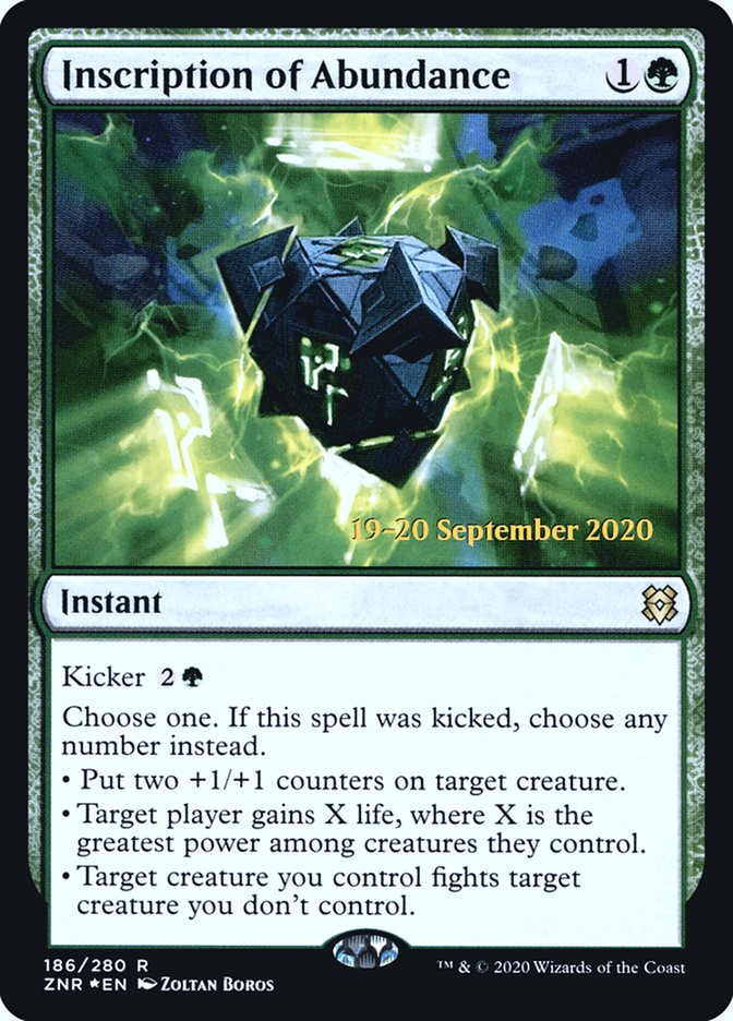 Inscription of Abundance [Zendikar Rising Prerelease Promos] Magic: The Gathering