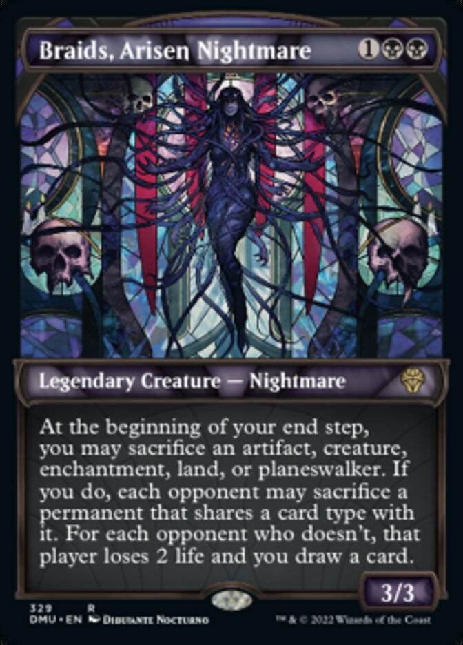 Braids, Arisen Nightmare (Showcase Textured) [Dominaria United] Magic: The Gathering