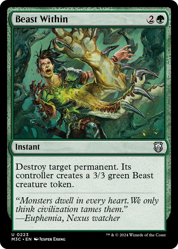 Beast Within (Ripple Foil) [Modern Horizons 3 Commander] Magic: The Gathering