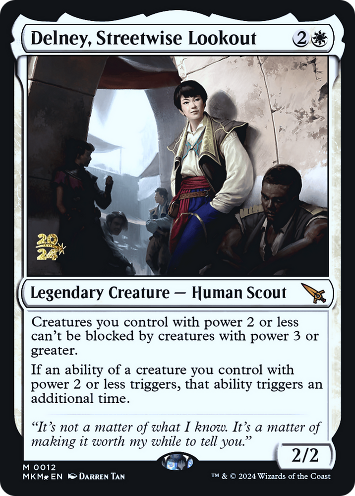 Delney, Streetwise Lookout [Murders at Karlov Manor Prerelease Promos] Magic: The Gathering