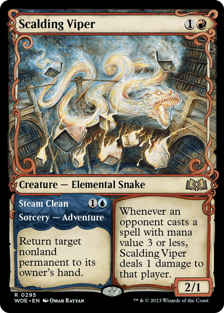 Scalding Viper // Steam Clean (Showcase) [Wilds of Eldraine] Magic: The Gathering