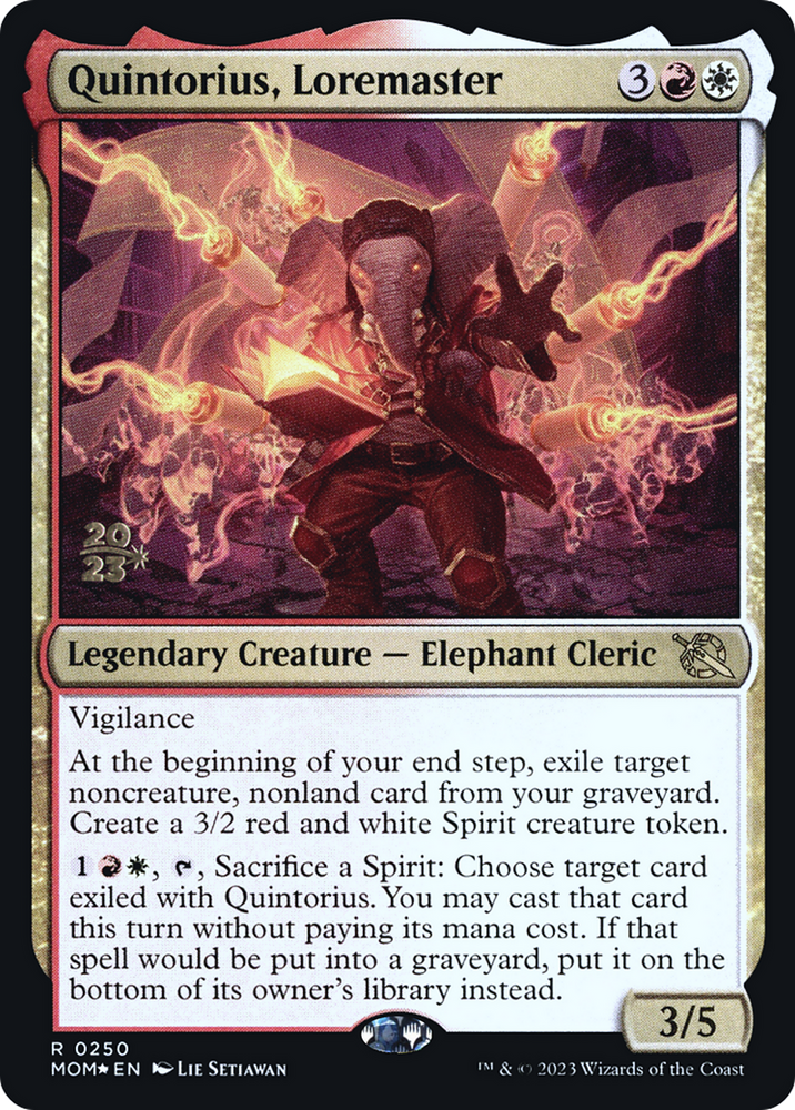 Quintorius, Loremaster [March of the Machine Prerelease Promos] Magic: The Gathering