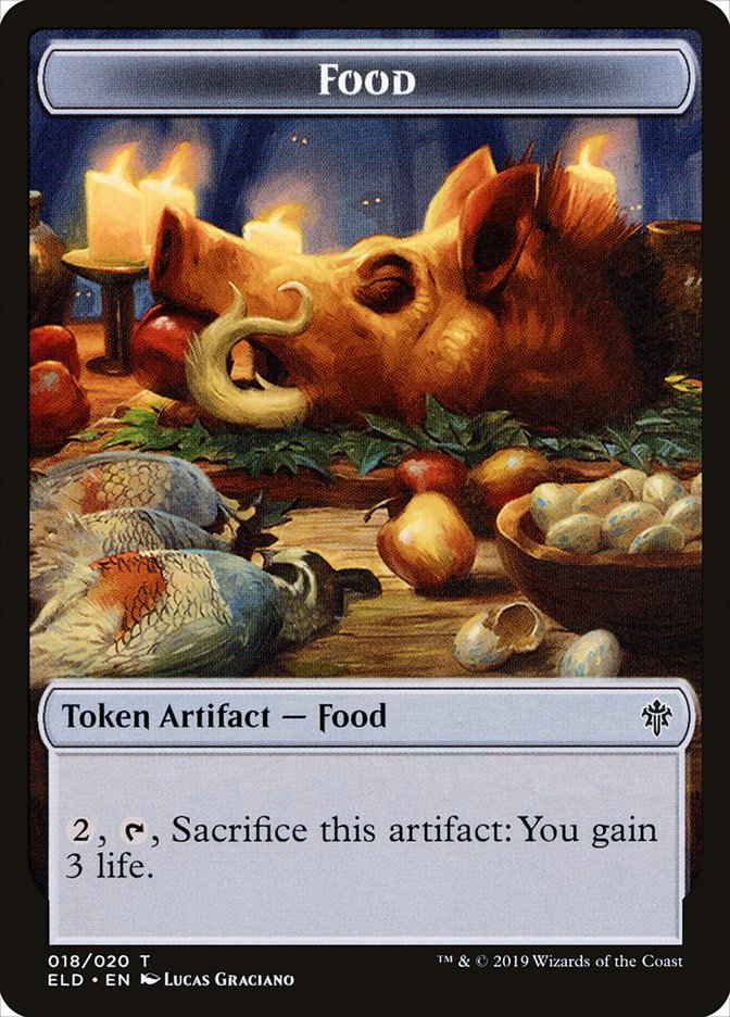 Rat // Food (18) Double-Sided Token [Throne of Eldraine Tokens] Magic: The Gathering