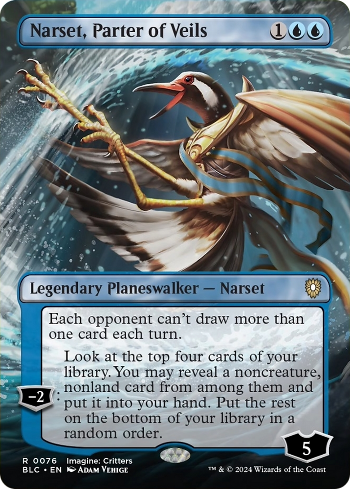 Narset, Parter of Veils (Borderless) [Bloomburrow Commander] Magic: The Gathering