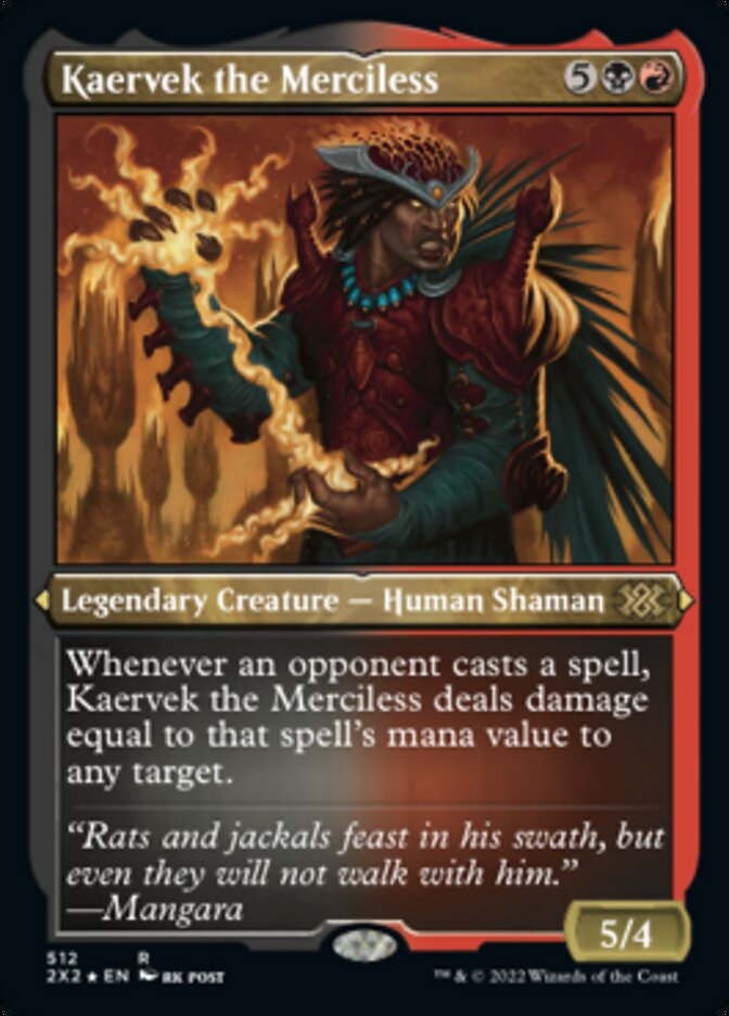 Kaervek the Merciless (Foil Etched) [Double Masters 2022] Magic: The Gathering