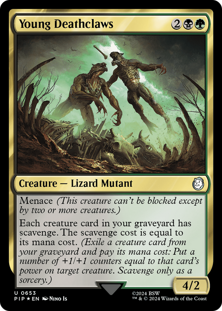 Young Deathclaws (Surge Foil) [Fallout] Magic: The Gathering
