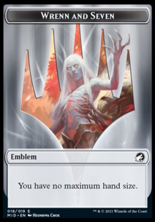 Human // Wrenn and Seven Emblem Double-Sided Token [Innistrad: Midnight Hunt Tokens] Magic: The Gathering