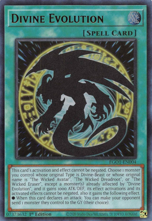 Divine Evolution [EGO1-EN004] Ultra Rare - Yugioh Cards For Your TCG Needs!
