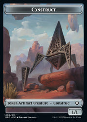 Construct (008) // Phyrexian Myr Double-Sided Token [The Brothers' War Commander Tokens] Magic: The Gathering