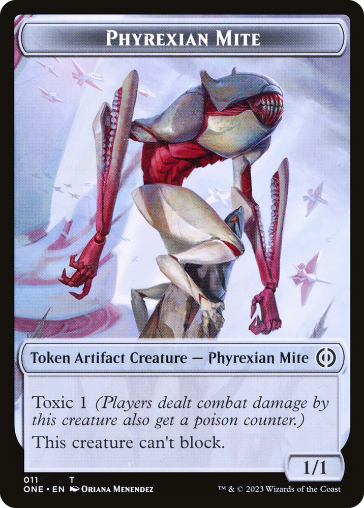 Phyrexian Mite (011) // Phyrexian Mite (012) Double-Sided Token [Phyrexia: All Will Be One Tokens] Magic: The Gathering