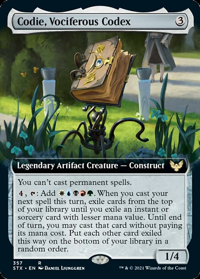 Codie, Vociferous Codex (Extended Art) [Strixhaven: School of Mages] Magic: The Gathering