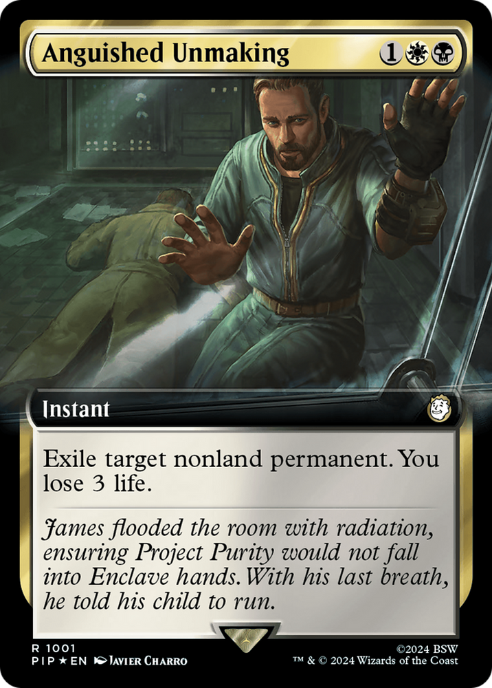 Anguished Unmaking (Extended Art) (Surge Foil) [Fallout] Magic: The Gathering