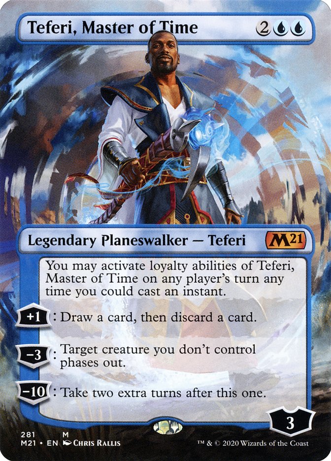 Teferi, Master of Time (Borderless) [Core Set 2021] Magic: The Gathering