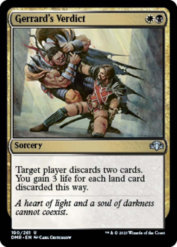 Gerrard's Verdict [Dominaria Remastered] Magic: The Gathering