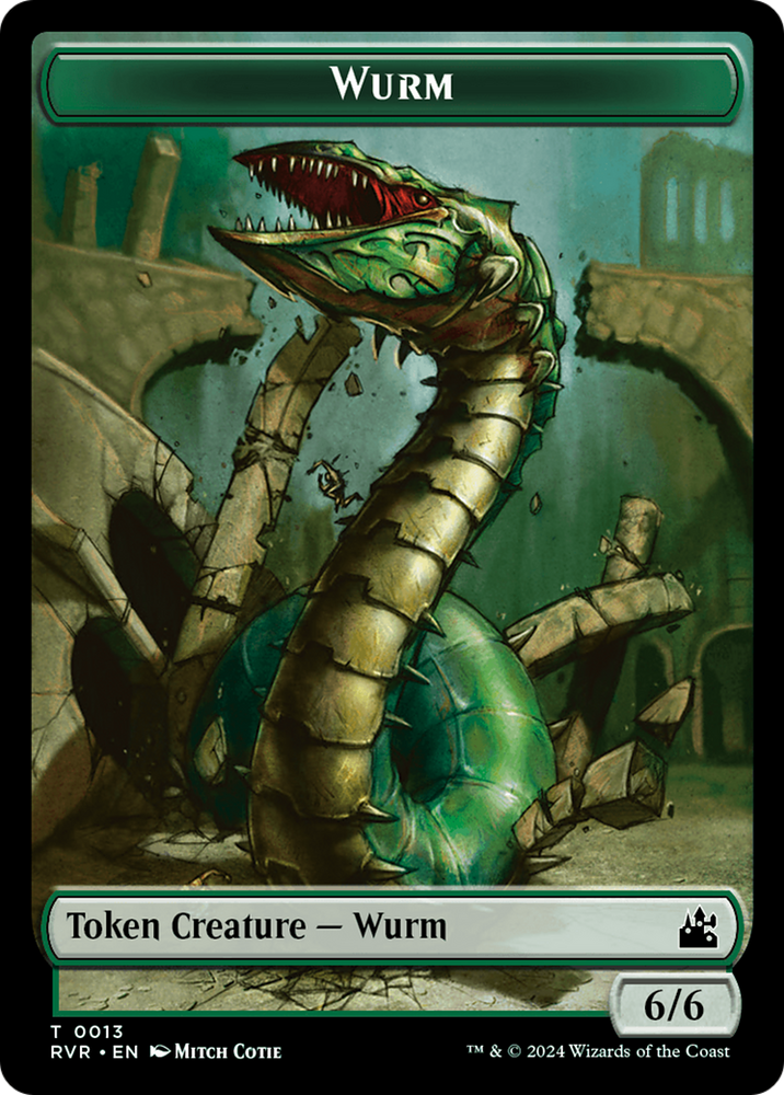 Saproling // Wurm Double-Sided Token [Ravnica Remastered Tokens] Magic: The Gathering