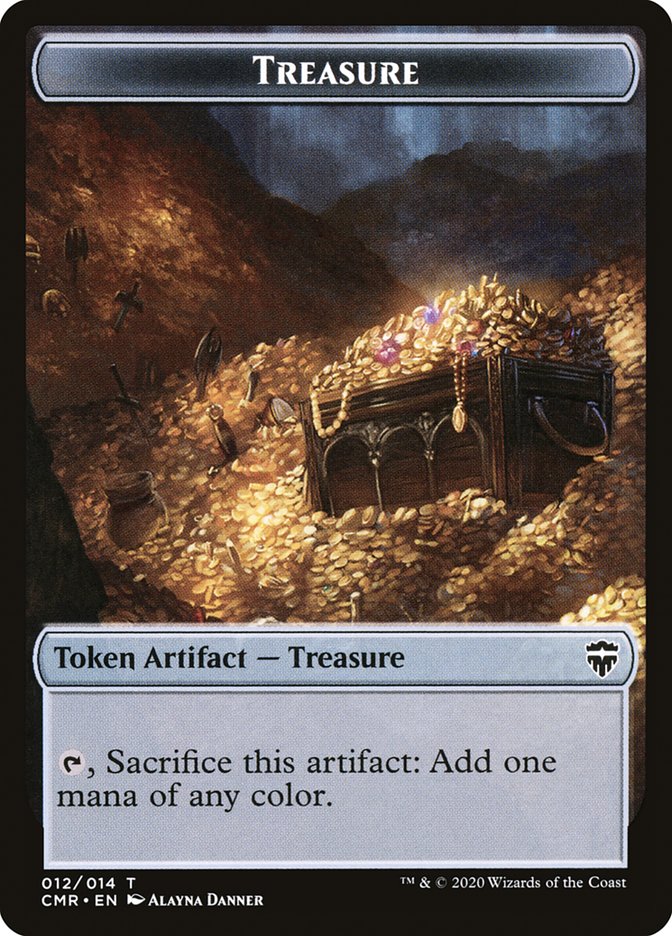 Treasure // Zombie Double-Sided Token [Commander Legends Tokens] Magic: The Gathering