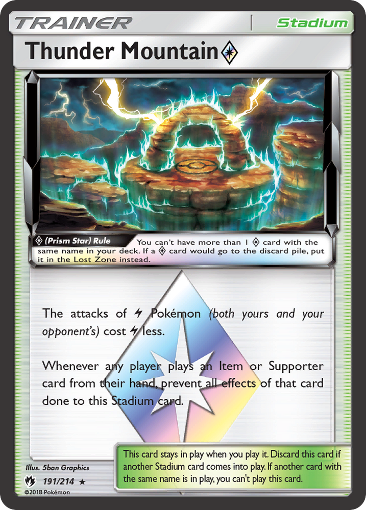 Thunder Mountain (191/214) (Prism Star) [Sun & Moon: Lost Thunder] Pokémon