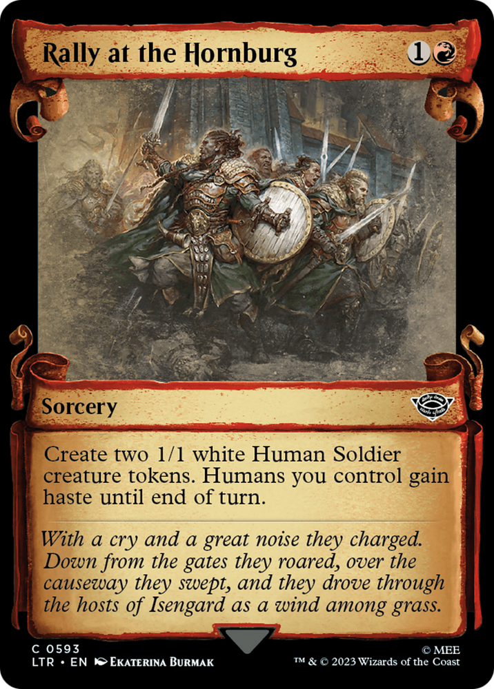 Rally at the Hornburg [The Lord of the Rings: Tales of Middle-Earth Showcase Scrolls] Magic: The Gathering