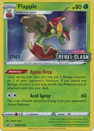 Flapple (SWSH022) (Staff Prerelease Promo) [Sword & Shield: Black Star Promos] Pokémon