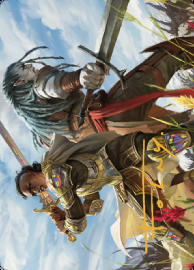 Join Forces Art Card (Gold-Stamped Signature) [Dominaria United Art Series] Magic: The Gathering