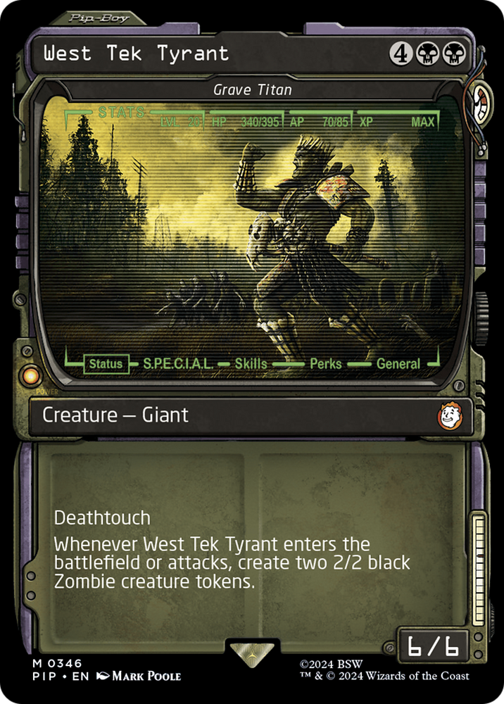 West Tek Tyrant - Grave Titan (Showcase) [Fallout] Magic: The Gathering