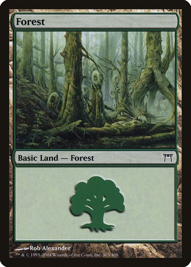 Forest (303) [Champions of Kamigawa] Magic: The Gathering