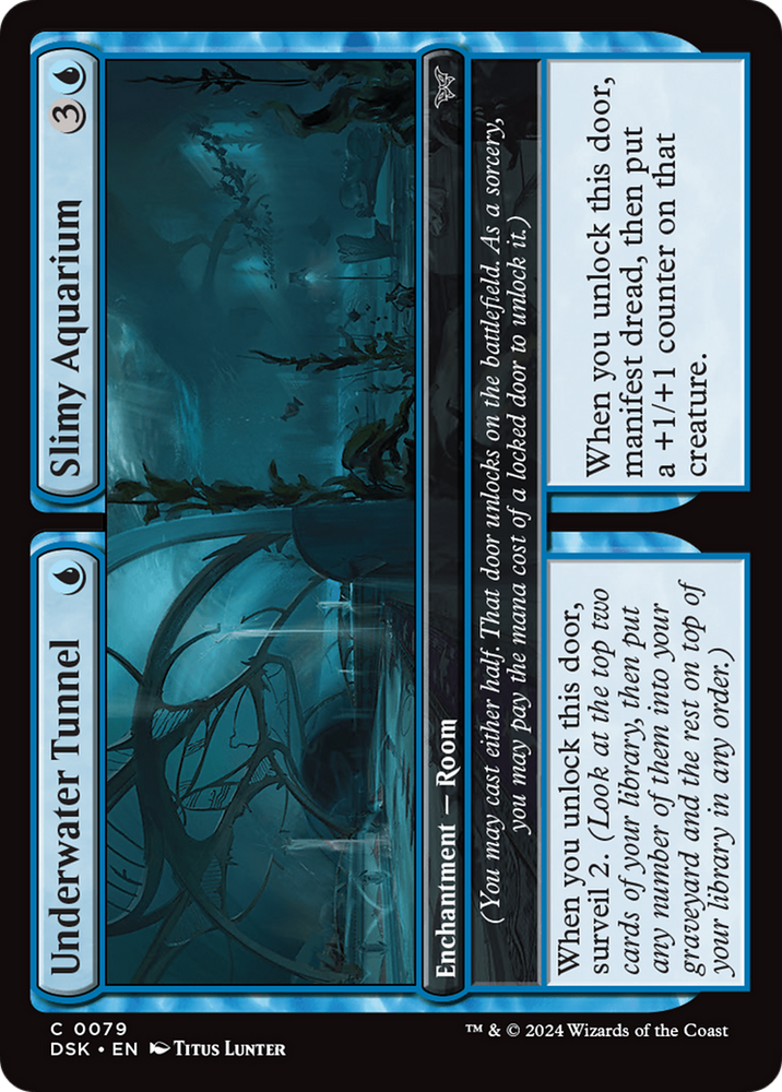 Underwater Tunnel // Slimy Aquarium [Duskmourn: House of Horror] Magic: The Gathering