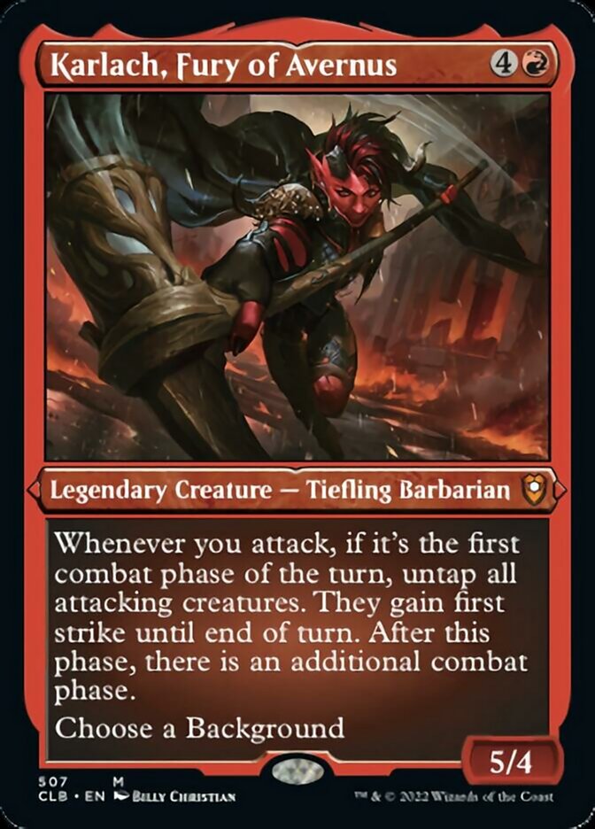 Karlach, Fury of Avernus (Foil Etched) [Commander Legends: Battle for Baldur's Gate] Magic: The Gathering