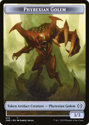 Phyrexian Mite Token (012) // Phyrexian Golem Double-Sided Token [Phyrexia: All Will Be One Tokens] Magic: The Gathering