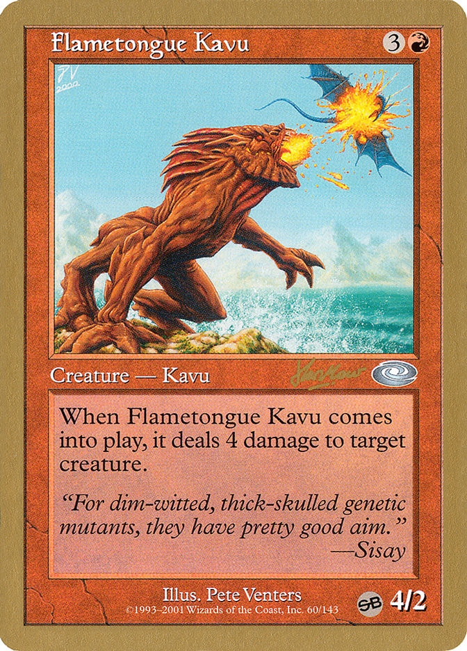 Flametongue Kavu (Sim Han How) (SB) [World Championship Decks 2002] Magic: The Gathering